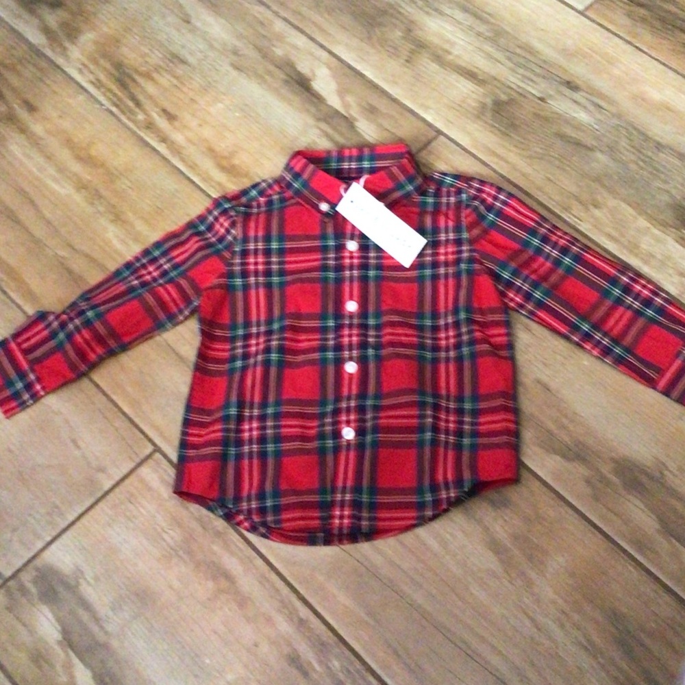 Janie and Jack baby Red Plaid Button-Up Shirt